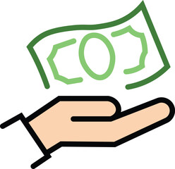 money thin line icon color