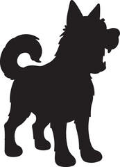 angry Dog  Dog  line art vector on white background