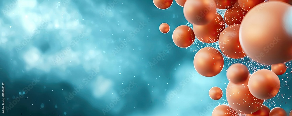Poster dust pollution idea. abstract representation of molecules in vibrant colors on a dynamic background.