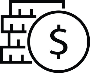 money thin line icon black color vector