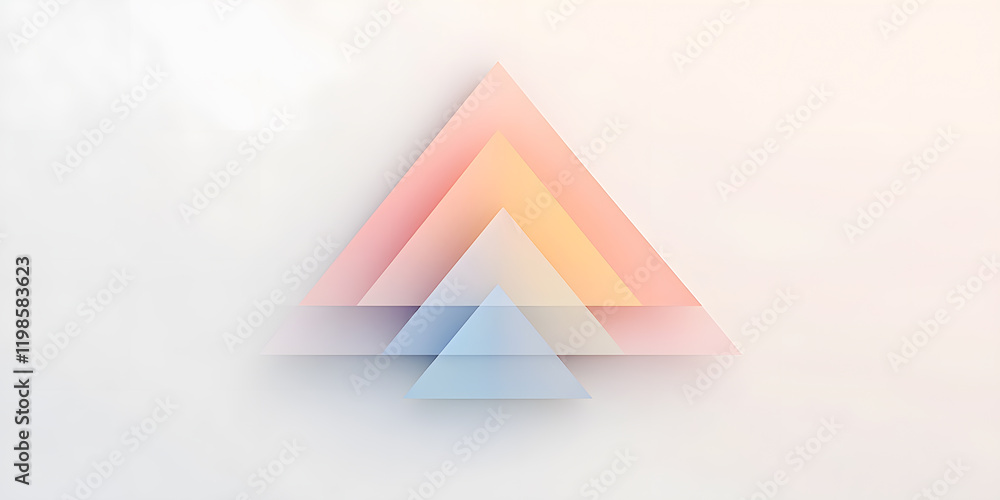 Poster Abstract pastel triangles layered in a minimalist design. Soft colors and clean lines create a calming visual.