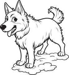 angry Dog  Dog  line art vector on white background