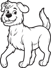 angry Dog  Dog  line art vector on white background