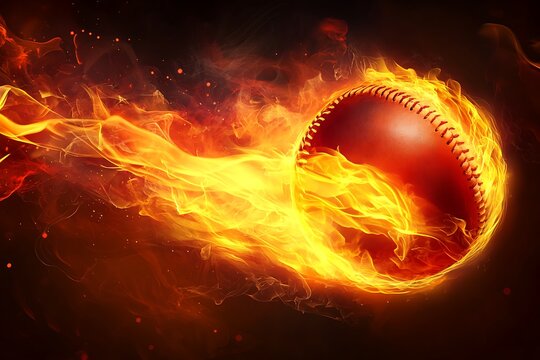 Fiery Cricket Ball: A Dramatic Sports Image