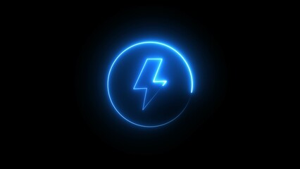 Neon Charging Icon.