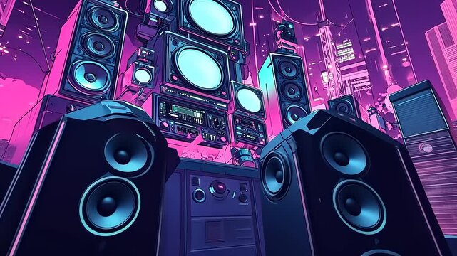 background with speakers