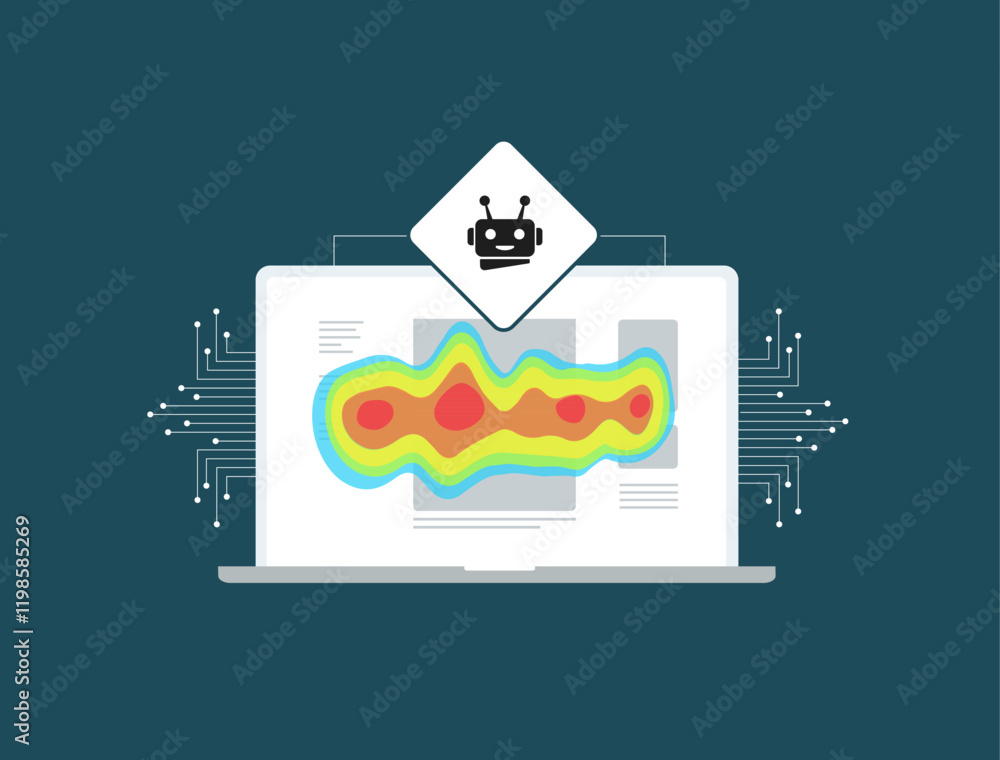 Poster ai-powered website heatmap analysis. analyze website heatmaps with ai to understand user interaction