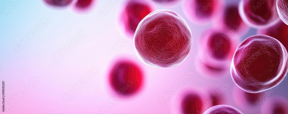 Poster dust pollution idea. abstract representation of red cells in a scientific background for biomedical 