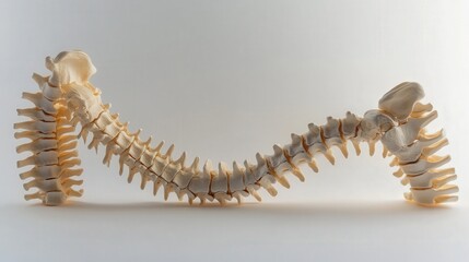 Obraz premium comparative diagram of the human spine, showing normal curvature versus common conditions like scoliosis