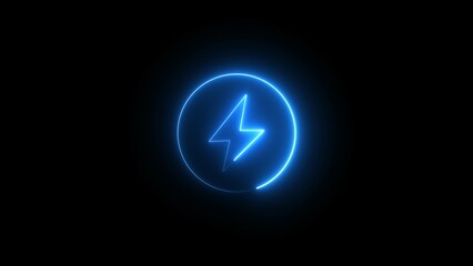 Neon Charging Icon.