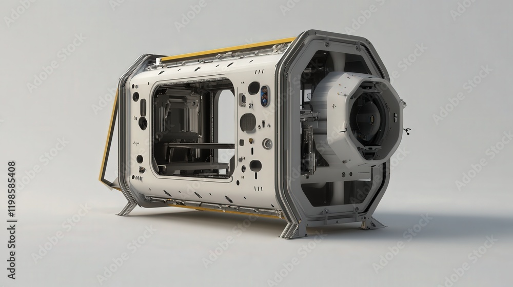 Poster conceptual design for a zero-gravity 3d printer for use in space exploration