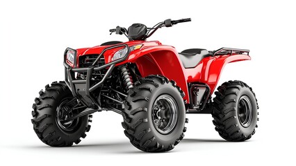 Obraz premium Powerful All-Terrain Vehicle (ATV) in Vibrant Red for Rugged Adventures