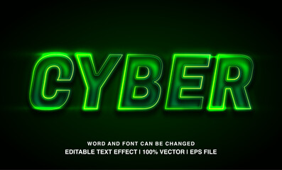 text effect cyber neon green typeface