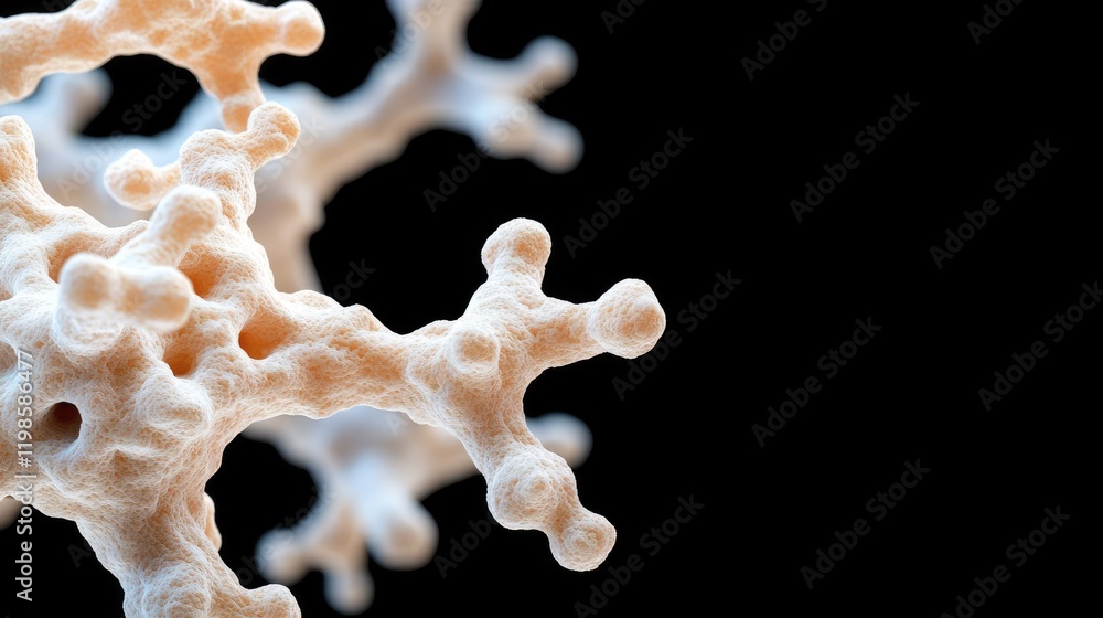 Poster dust pollution idea. close-up of a coral structure showcasing intricate details and textures.