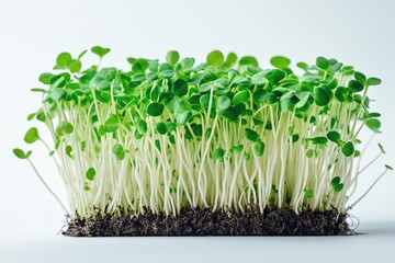 Microgreens growing with water droplets: new life sprouting
