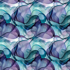 Fluid abstract pattern with flowing waves in shades of blue and purple for artistic design