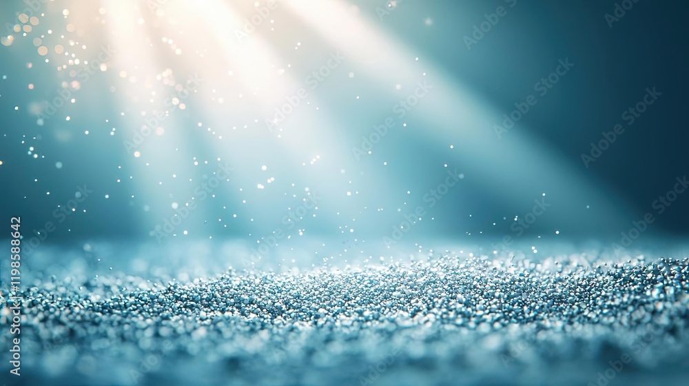 Poster dust pollution idea. a serene scene of soft light illuminating particles in the air, creating a tran