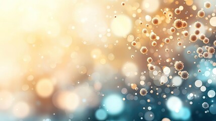 Dust pollution concept. Abstract background with colorful bokeh circles and soft light effects.