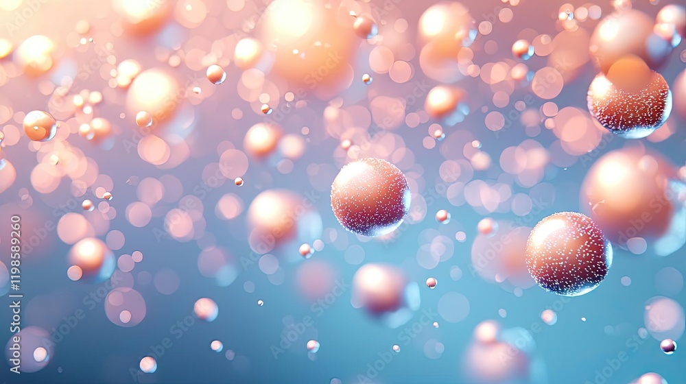 Poster dust pollution idea. abstract bubbles in soft colors create a dreamy, enchanting atmosphere filled w