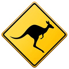 Warning sign for kangaroo crossing