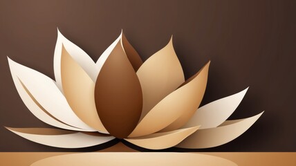 A brown lotus flower gracefully positioned against a matching brown background, creating a harmonious visual effect.