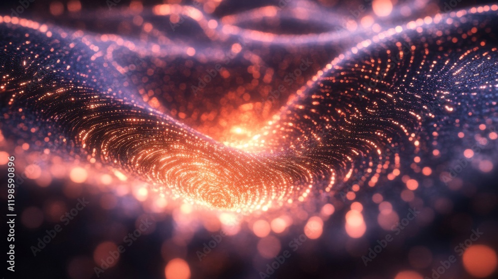 Aufkleber abstract glowing particle waves background