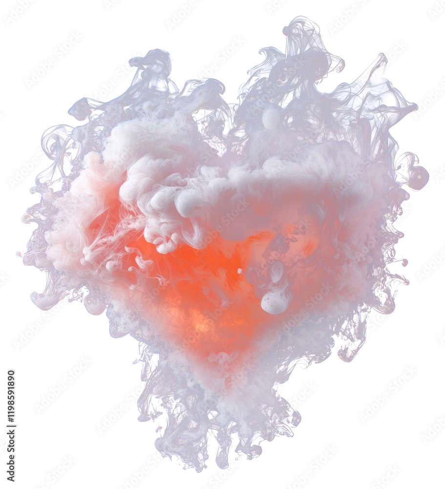 Canvas Prints png colorful heart shape with smoke background abstract concept.
