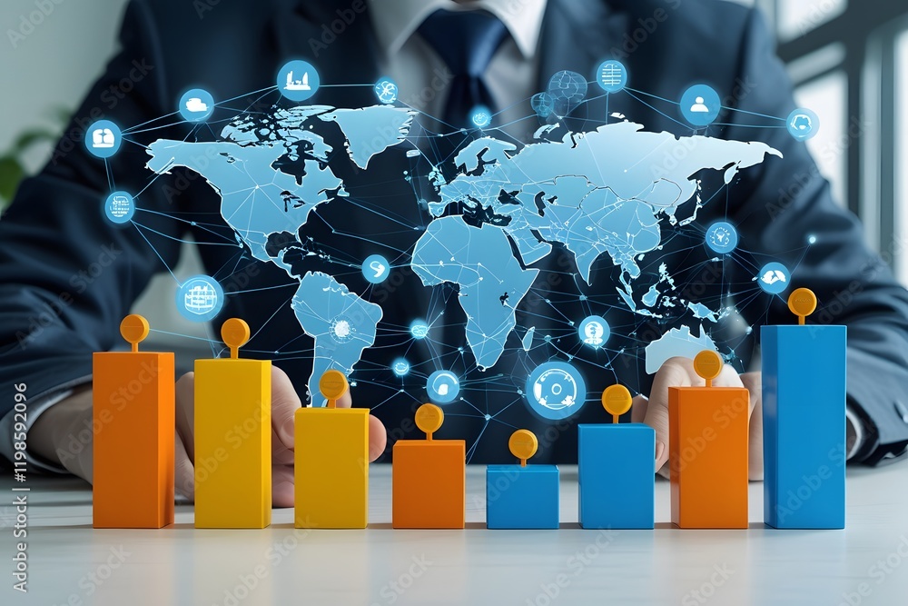 Aufkleber new business idea background with innovative technology network connection.