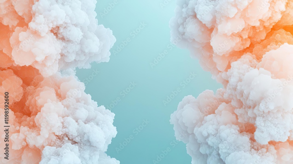 Poster dust pollution idea. abstract colorful smoke clouds creating a captivating visual background.