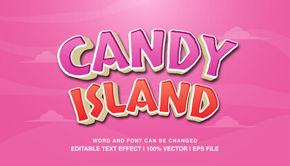 editable text effect candy island
