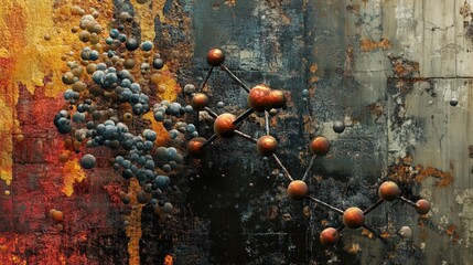 depiction of the chemical reactions involved in rusting, showing the oxidation of iron in the presence of oxygen and water to form iron oxide