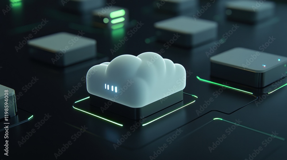 Poster cloud computing: a network of servers and data storage