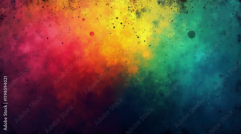 Poster vibrant color gradient grainy texture background orange red blue abstract color shape black backdrop
