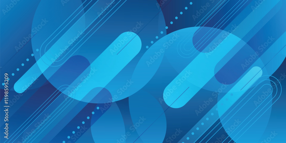 Poster blue gradient abstract background with geometric shape