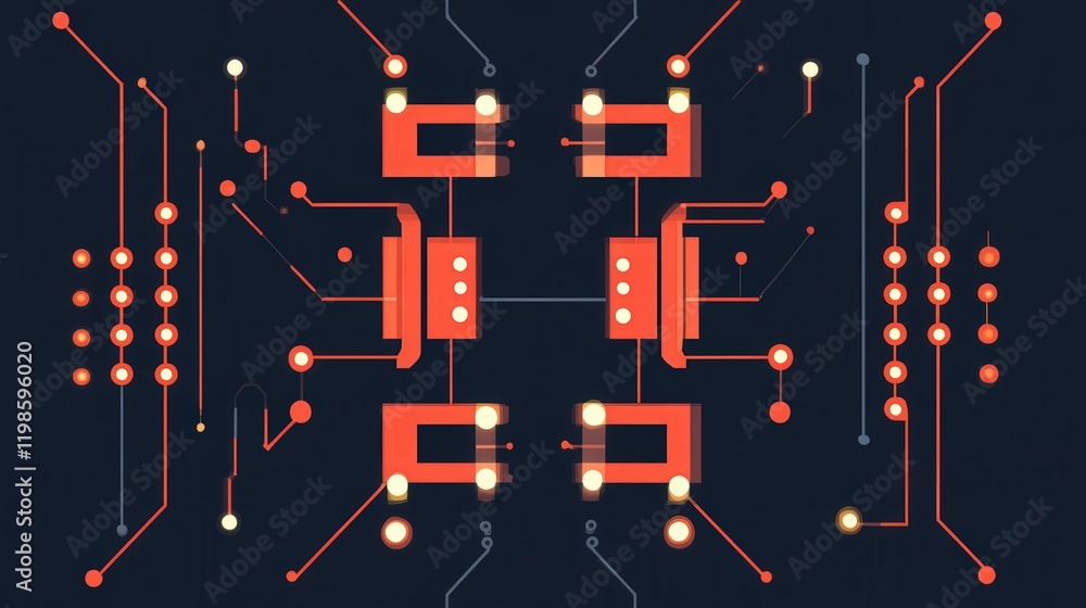 Poster diagram of a digital counter circuit, showing how flip-flops and logic gates are used