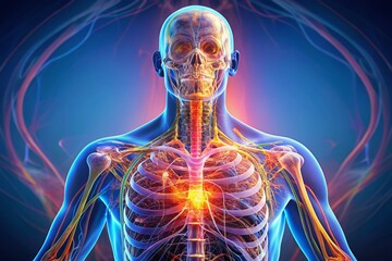 Internal Organ Roentgenography: Medical X-Ray Scan of Human Anatomy