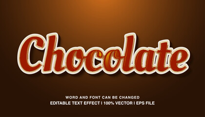 editable text effect chocolate typeface