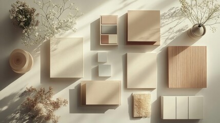 Natural Material Textures and Color Palette for Interior Design