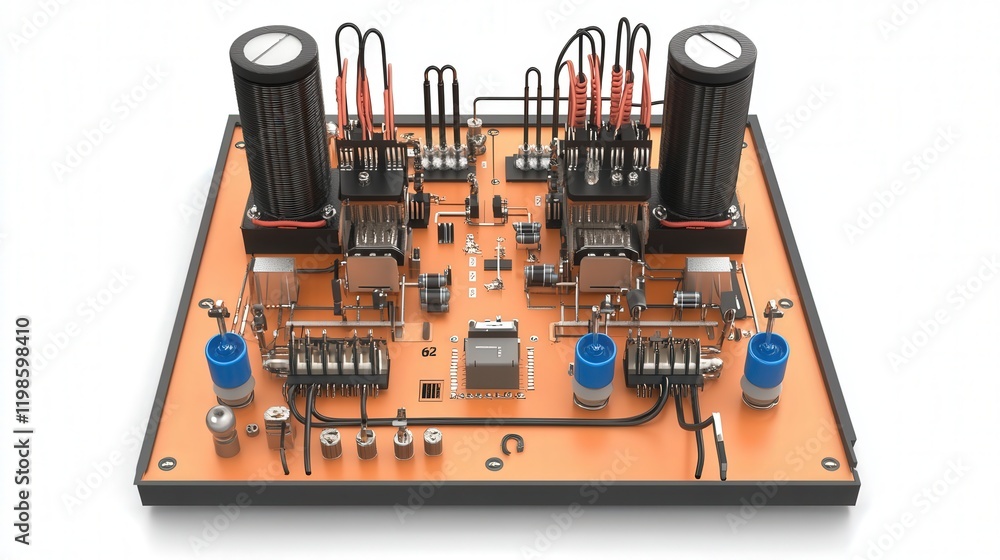 Poster diagram of an op-amp comparator circuit, showing how an operational amplifier compares two input vol