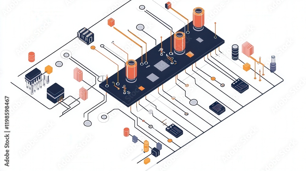 Poster diagram of an op-amp comparator circuit, showing how an operational amplifier compares two input vol