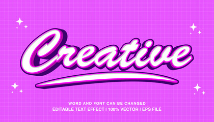 editable text effect crative pink