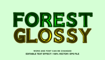 editable text effect forest glossy