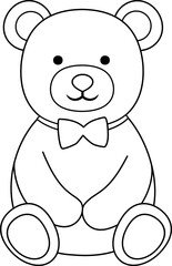 Valentine's Day cute little teddy bear outline.
For celebrating Valentine's Day, wedding or birthday.
Valentine's Day icon element Isolated.