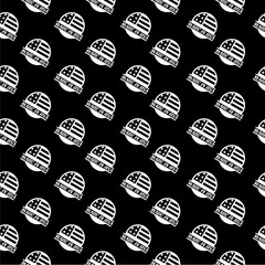 Made in America seamless pattern isolated on black  background