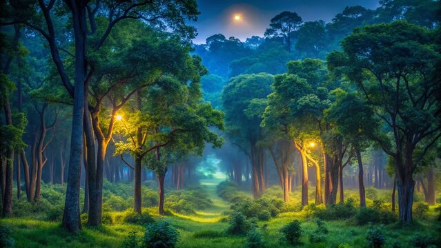 Kabini Forest Karnataka Night Wildlife Photography - Low Light Jungle Scene