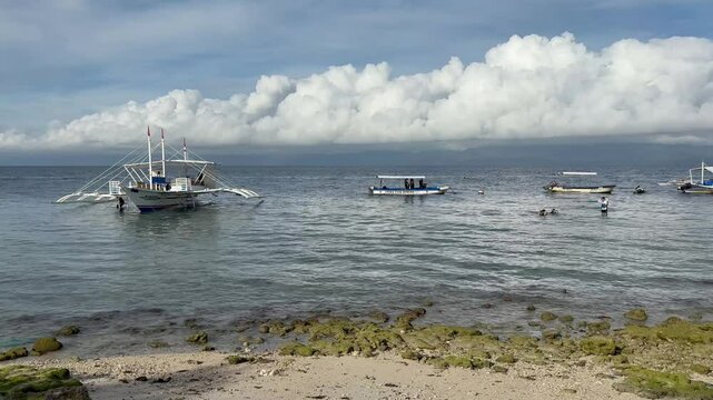Bangka boats in Moal Boal, Philippines