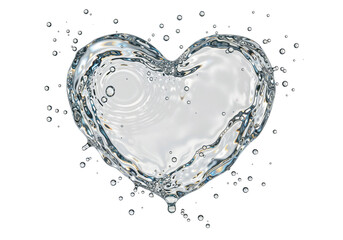 transparent water heart for valentine's day . Generative AI