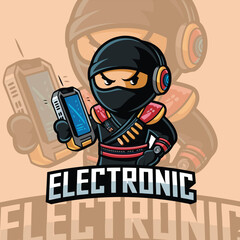 Ninja mascot esport illustration