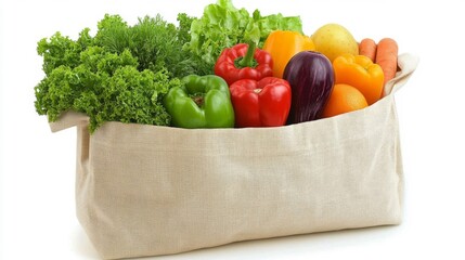 Assortment of fresh vegetables and fruits in a reusable container