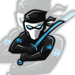 Ninja mascot esport illustration